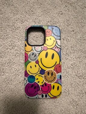 Smiley Pattern Multicolor Protective Phone Case - Yellow Accent